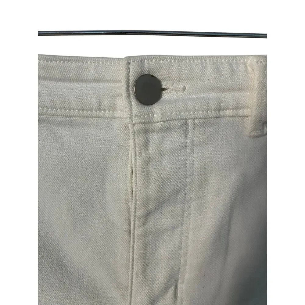 Everlane White Denim Casual Shorts High Waist Size 4